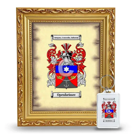 Openheimer Framed Coat of Arms and Keychain - Gold