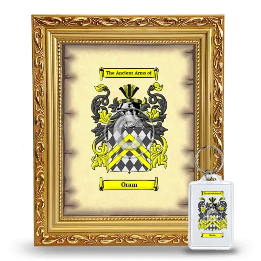 Oram Framed Coat of Arms and Keychain - Gold