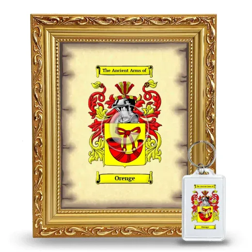 Orenge Framed Coat of Arms and Keychain - Gold