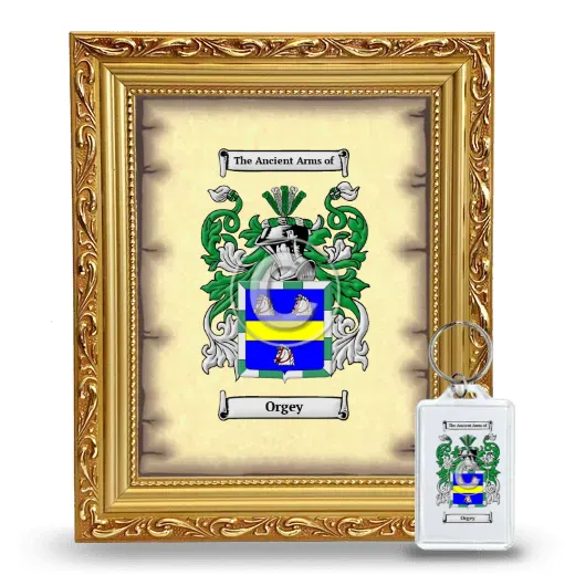 Orgey Framed Coat of Arms and Keychain - Gold
