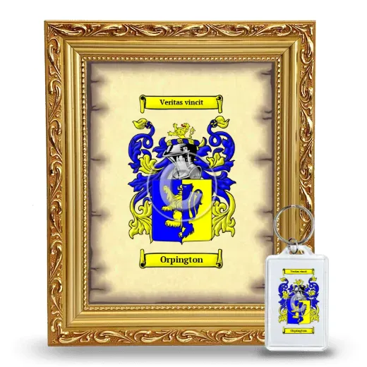 Orpington Framed Coat of Arms and Keychain - Gold