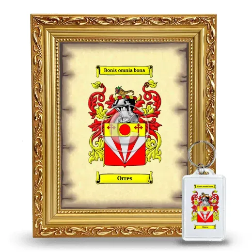 Orres Framed Coat of Arms and Keychain - Gold