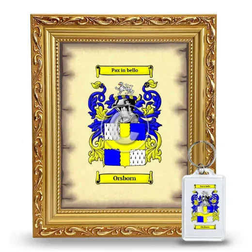Orsborn Framed Coat of Arms and Keychain - Gold