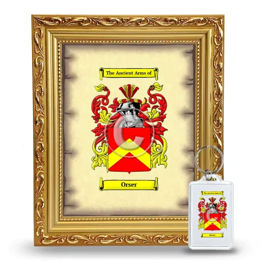 Orser Framed Coat of Arms and Keychain - Gold