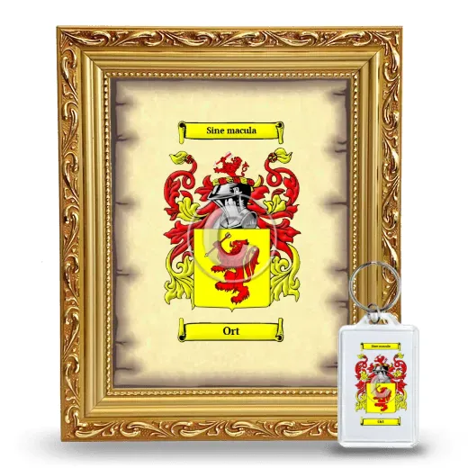 Ort Framed Coat of Arms and Keychain - Gold