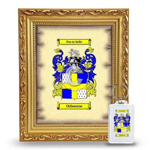 Osbourne Framed Coat of Arms and Keychain - Gold