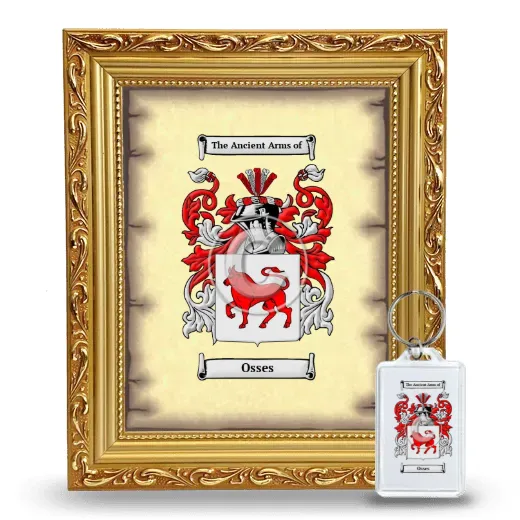 Osses Framed Coat of Arms and Keychain - Gold