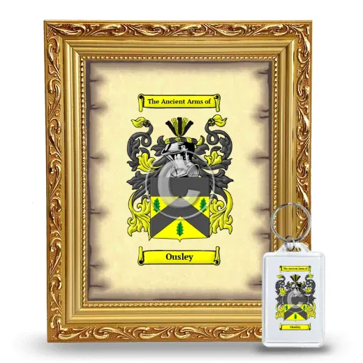 Ousley Framed Coat of Arms and Keychain - Gold
