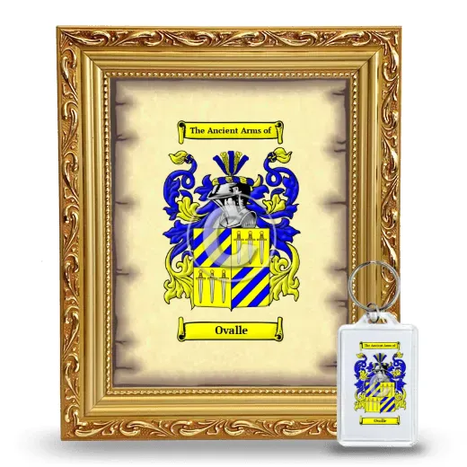 Ovalle Framed Coat of Arms and Keychain - Gold
