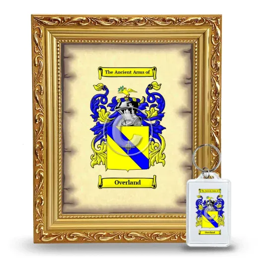 Overland Framed Coat of Arms and Keychain - Gold