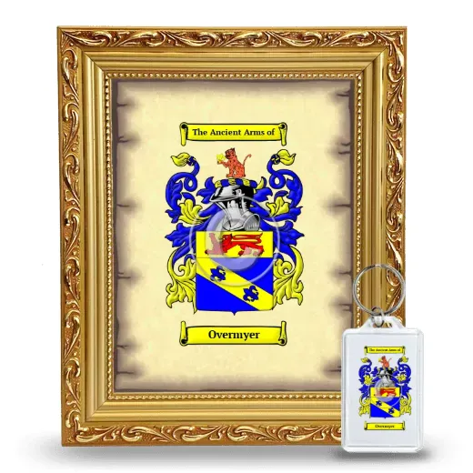 Overmyer Framed Coat of Arms and Keychain - Gold
