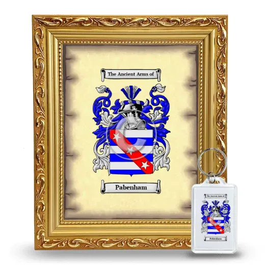 Pabenham Framed Coat of Arms and Keychain - Gold