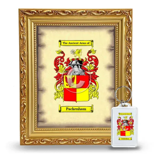 Packenham Framed Coat of Arms and Keychain - Gold