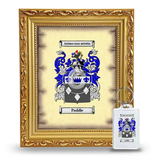 Paddle Framed Coat of Arms and Keychain - Gold