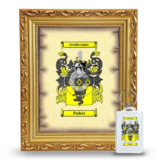 Paders Framed Coat of Arms and Keychain - Gold
