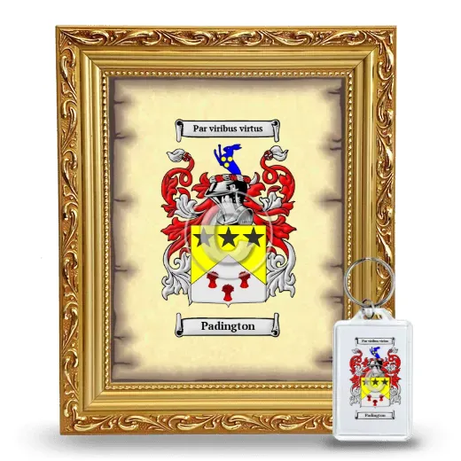 Padington Framed Coat of Arms and Keychain - Gold
