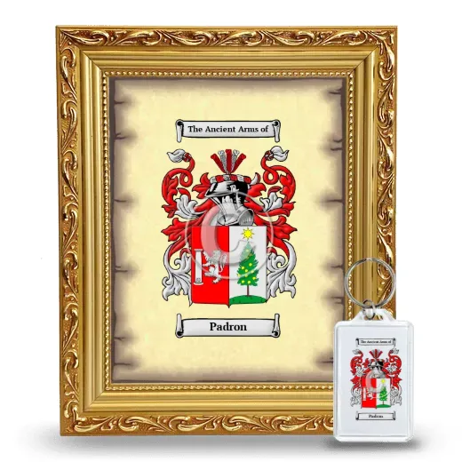Padron Framed Coat of Arms and Keychain - Gold