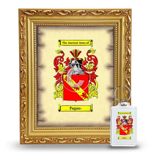 Pagan- Framed Coat of Arms and Keychain - Gold