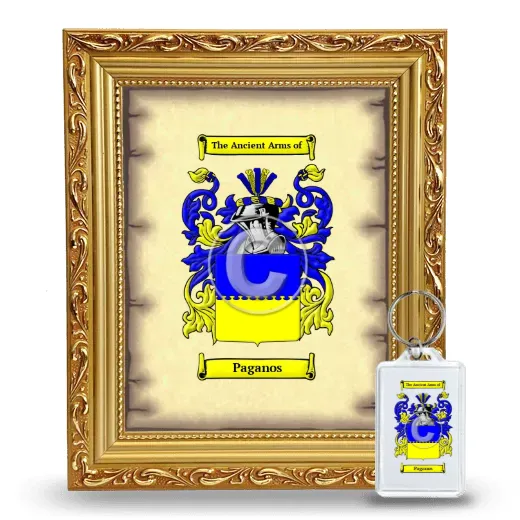 Paganos Framed Coat of Arms and Keychain - Gold