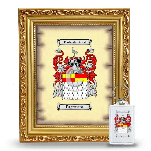 Pagement Framed Coat of Arms and Keychain - Gold