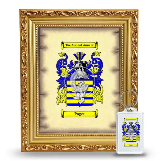 Paget Framed Coat of Arms and Keychain - Gold