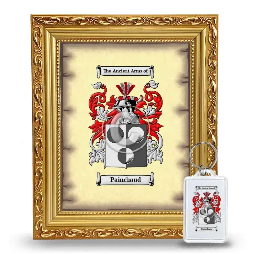 Painchaud Framed Coat of Arms and Keychain - Gold