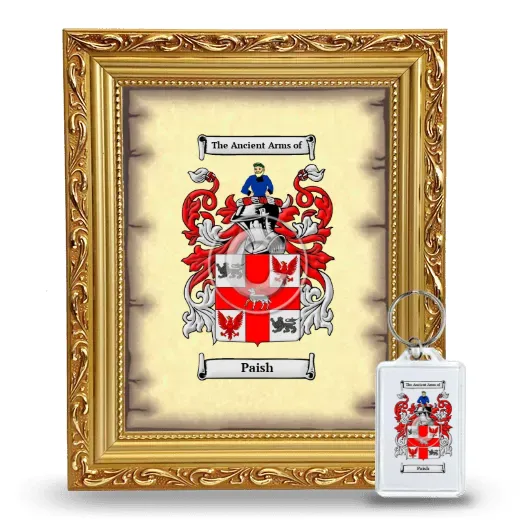 Paish Framed Coat of Arms and Keychain - Gold