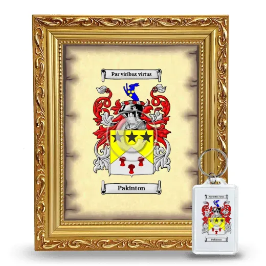 Pakinton Framed Coat of Arms and Keychain - Gold