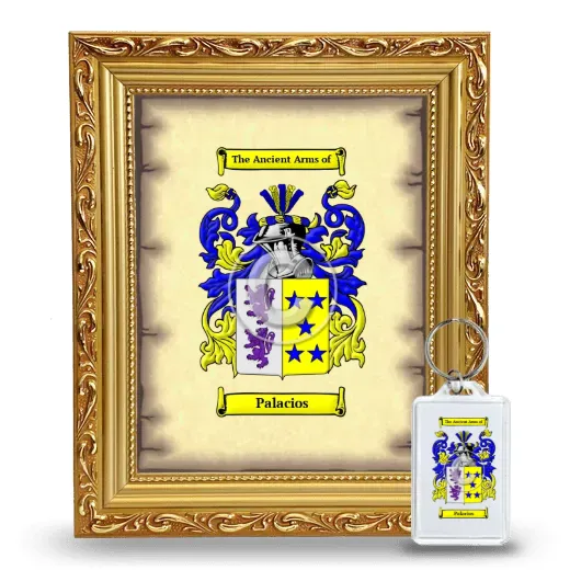 Palacios Framed Coat of Arms and Keychain - Gold