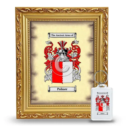 Palmer Framed Coat of Arms and Keychain - Gold
