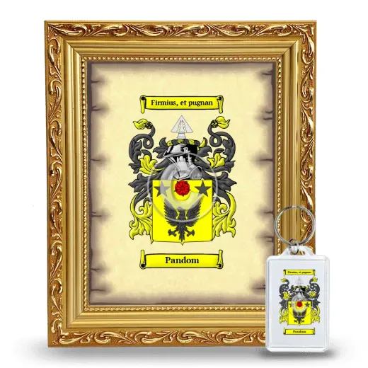 Pandom Framed Coat of Arms and Keychain - Gold