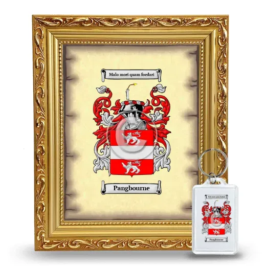 Pangbourne Framed Coat of Arms and Keychain - Gold