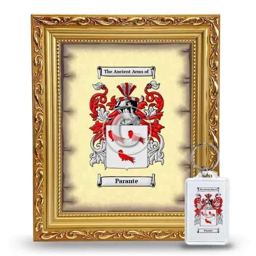 Parante Framed Coat of Arms and Keychain - Gold