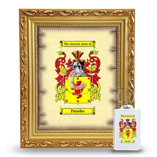 Paredes Framed Coat of Arms and Keychain - Gold