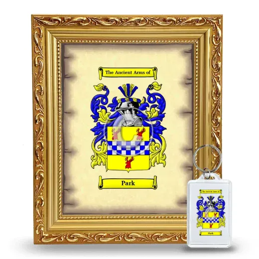 Park Framed Coat of Arms and Keychain - Gold