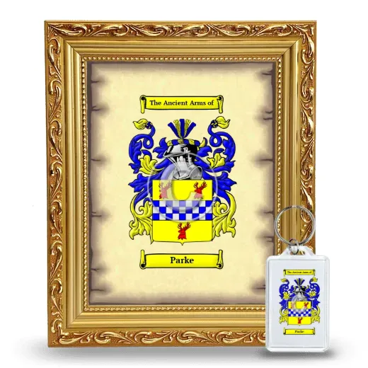Parke Framed Coat of Arms and Keychain - Gold