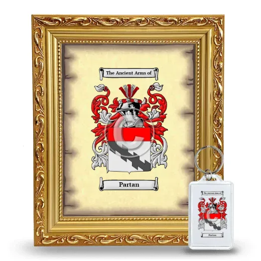 Partan Framed Coat of Arms and Keychain - Gold