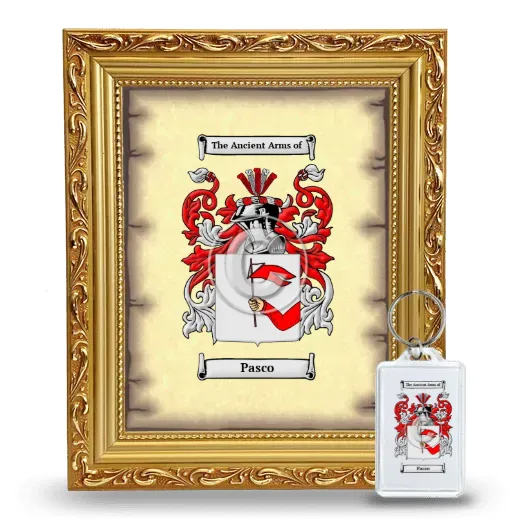 Pasco Framed Coat of Arms and Keychain - Gold