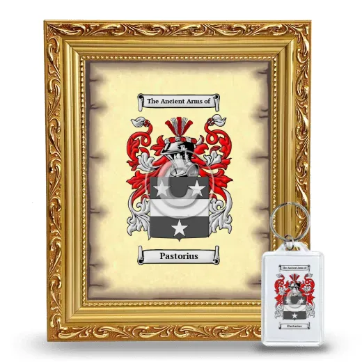 Pastorius Framed Coat of Arms and Keychain - Gold