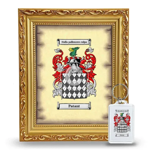 Patant Framed Coat of Arms and Keychain - Gold