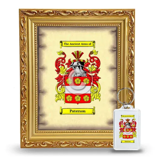 Paterson Framed Coat of Arms and Keychain - Gold