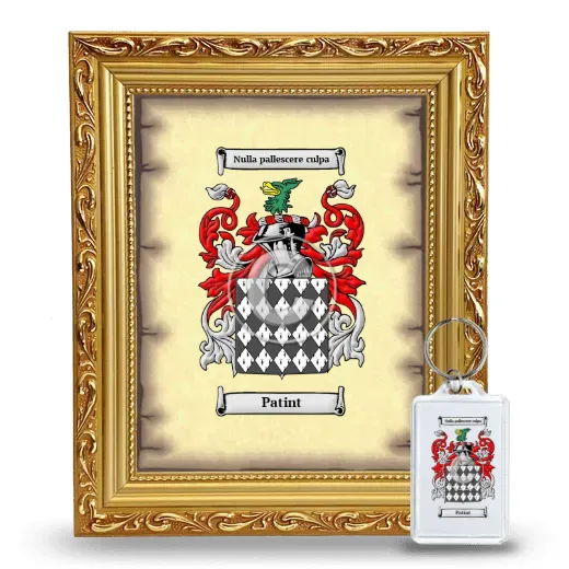 Patint Framed Coat of Arms and Keychain - Gold