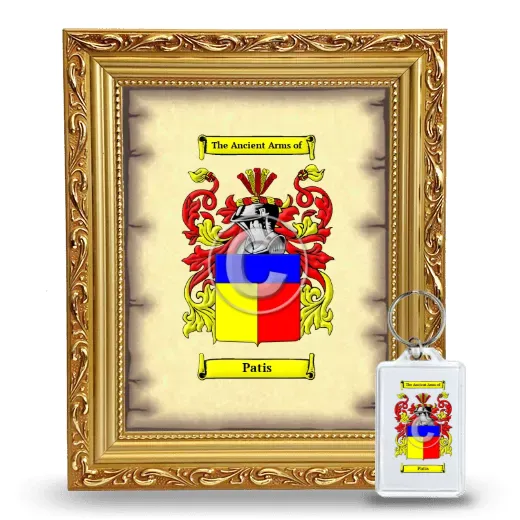 Patis Framed Coat of Arms and Keychain - Gold