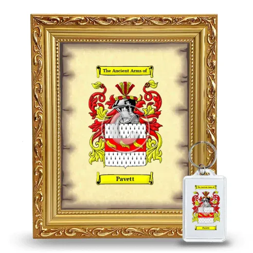 Pavett Framed Coat of Arms and Keychain - Gold