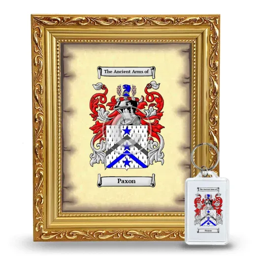 Paxon Framed Coat of Arms and Keychain - Gold