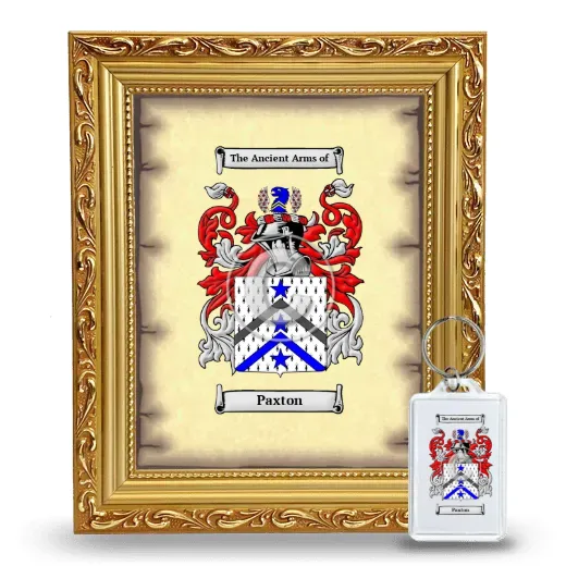 Paxton Framed Coat of Arms and Keychain - Gold