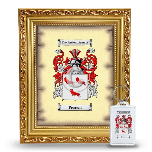 Pearent Framed Coat of Arms and Keychain - Gold