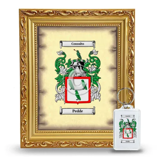 Pedde Framed Coat of Arms and Keychain - Gold