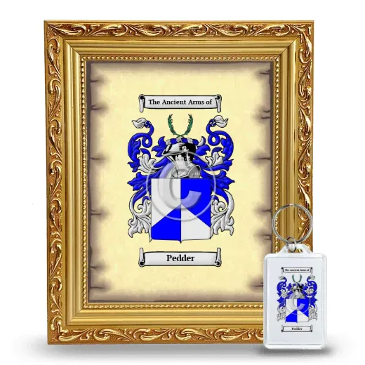 Pedder Framed Coat of Arms and Keychain - Gold