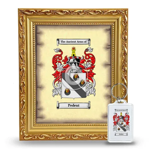 Pedent Framed Coat of Arms and Keychain - Gold